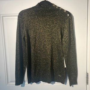 Calvin Klein Black Sweater with Gold Glitter